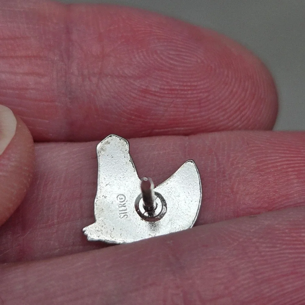 Vintage Sterling Silver Horse Head Pin Equestrian Lapel Tie Tack Hallmarked STER